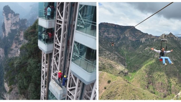 Nejvyšší venkovní výtah a nejdelší zipline na světě