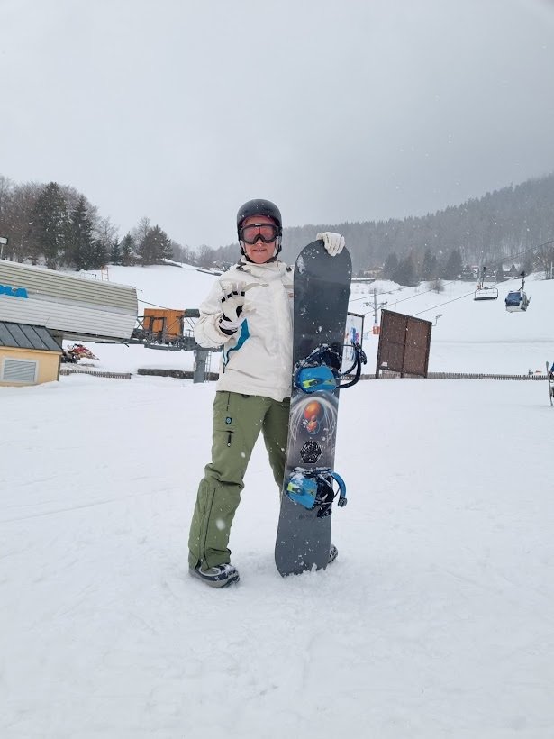 Snowboard po třech letech mi dal zabrat.