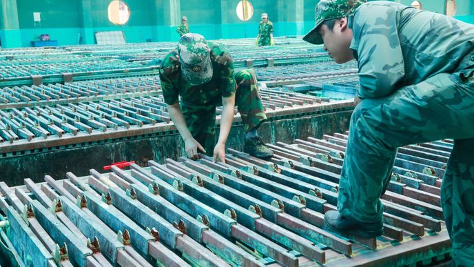 Závod na zpracování vzácných kovů v centrální Číně