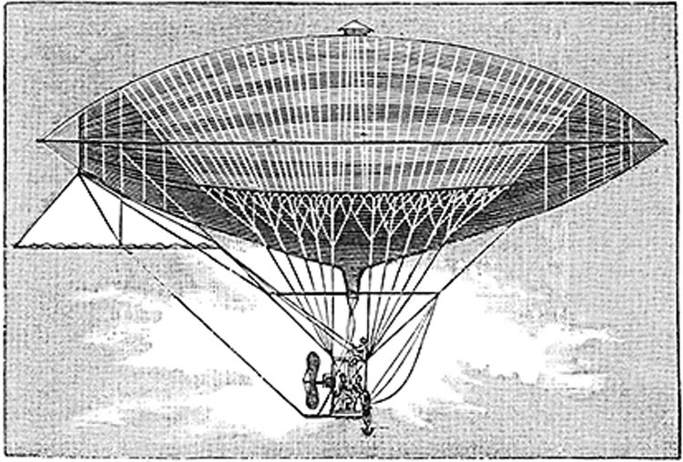 1883 - elektrická vzducholoď bratrů Tissandierových