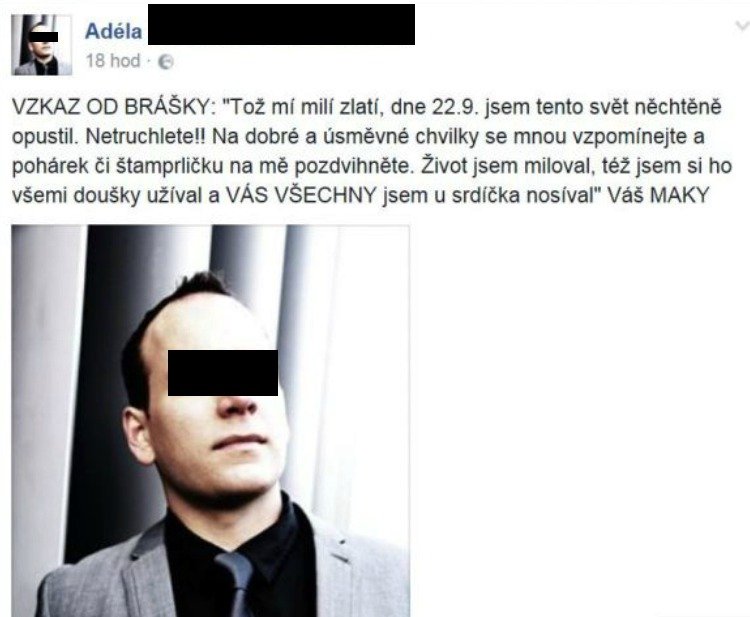 Vzkaz sestry Adély na Facebooku