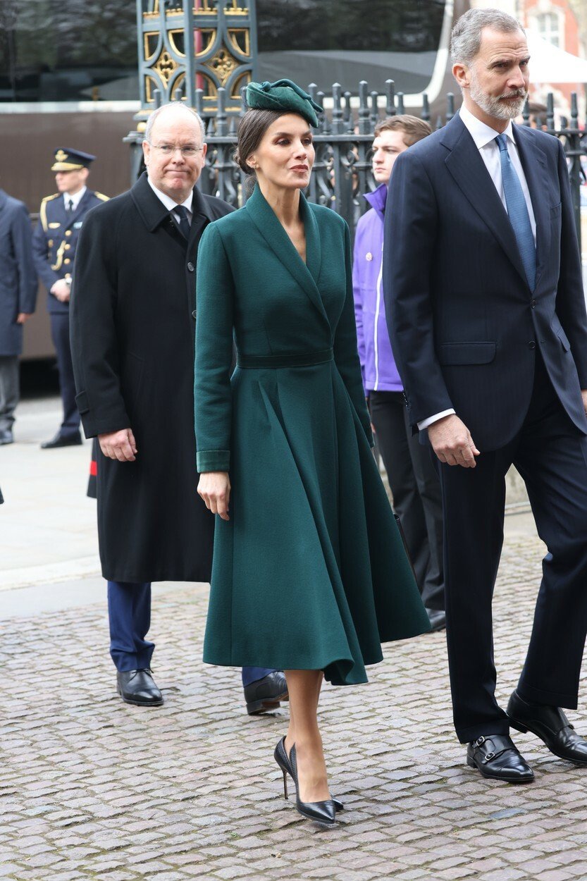 Vzpomínková mše na Prince Philipa ve Westminsterském opatství - královna Letizia a a král Felipe VI ze Španělska