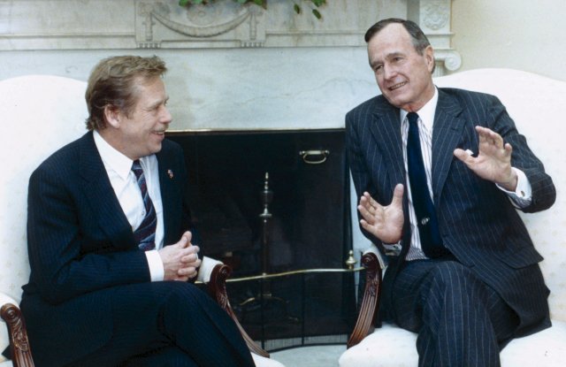 Václav Havel na schůzce s prezidentem George H. W. Bush