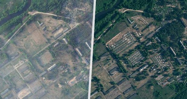 Stovky stanů pro wagnerovce: Satelitní snímky odhalily stavbu tábora v Bělorusku