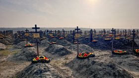 Hroby zabitých Wagnerovců v ruském Krasnodarském regionu
