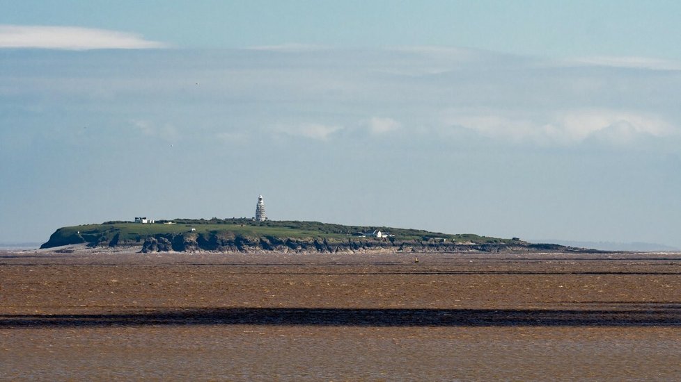 Ostrov Flat Holm v jižním Walesu.