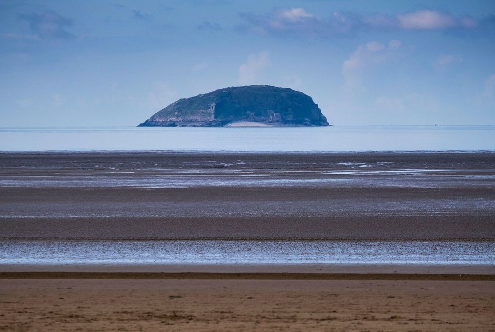 Ostrov Flat Holm v jižním Walesu.