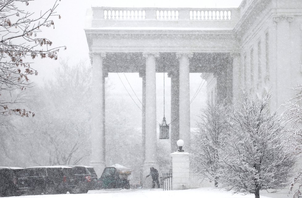 Washington zasáhla sněhová bouře (3.1.2022).