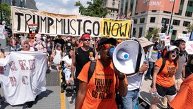 Protesty ve Washingtonu proti nasazení Národní gardy (6.9.2025)