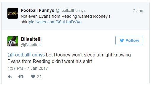 Ani Evans nechce dres Waynea Rooneyho