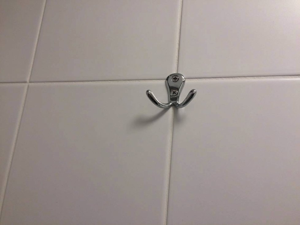 Na každém záchodě objevíte věšák.