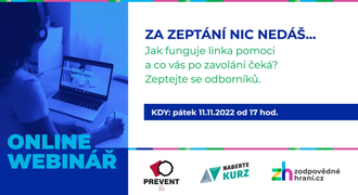 ŽIVĚ: Za zeptání nic nedáš. Sledujte webinář o Lince pomoci