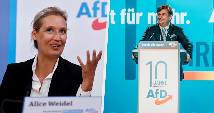 Alice Weidelová (vlevo) a Maxmilian Krah
