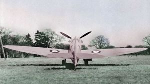 Unikátní galerie zvláštností druhé světové války: Růžové letadlo, pes na padáku i Churchill s kočárkem