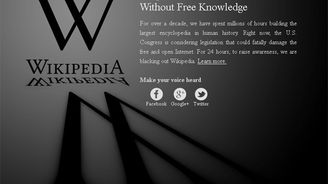 Anglická Wikipedie zčernala, protestuje i Google. Nelíbí se jim chystané protipirátské zákony