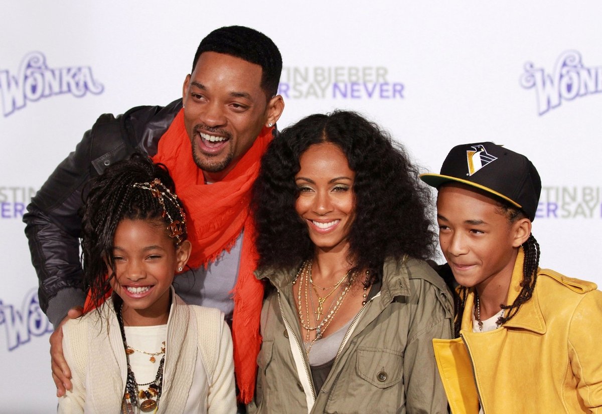 Will Smith s manžellkou Jadou a dětmi Jadenem Christopherem a Willow.