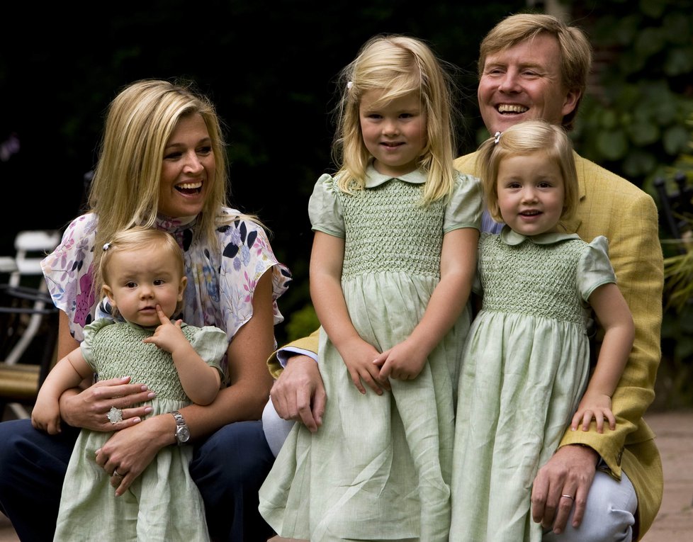 Nizozemský král Willem-Alexander s rodinou