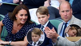 Kate, William a George ve Wimbledonu