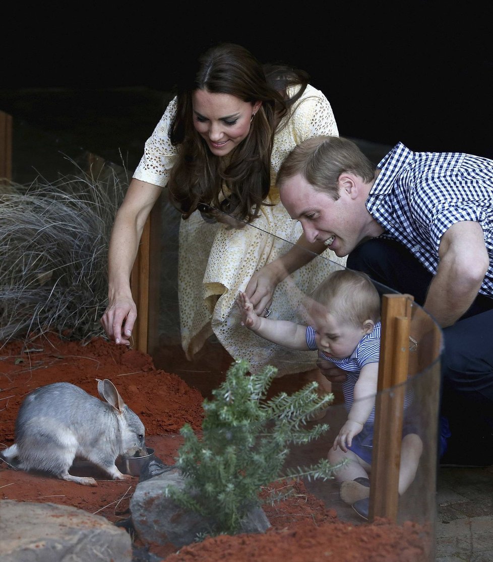 Kate, William a Geore při ofociální návštěvě Sydney v dubnu 2014.