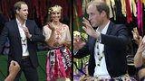 Kate a William na ostrově Tuvalu: Princ oblékl sukni a zatrsal si