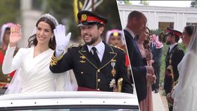 Princ William s Kate na svatbě korunního prince z Jordánska Husajna s princeznou Rádžvou