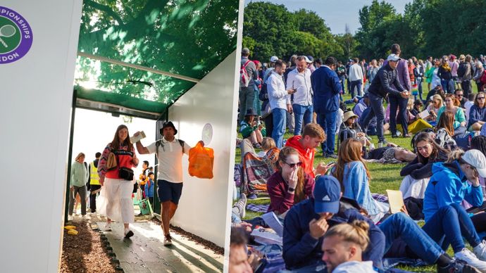 Fronty jako na banány a žádné toalety! Takto trpěli diváci na Wimbledonu bez ohledu na to, zdali mají či nemají lístek.
