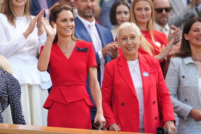 Vedle Kate pořadatelé usadili legendární tenistku Martinu Navrátilovou. Vedle Kate pořadatelé usadili legendární tenistku Martinu Navrátilovou.