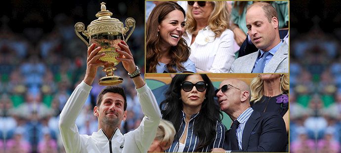 Vítězství Novaka Djokoviče ve Wimbledonu sledovala řada celebrit
