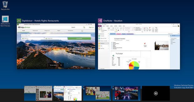 Ve Windows 10 bude mít uživatel několik ploch.