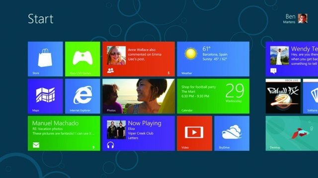 Dotykové prostředí Windows 8 zvané Metro