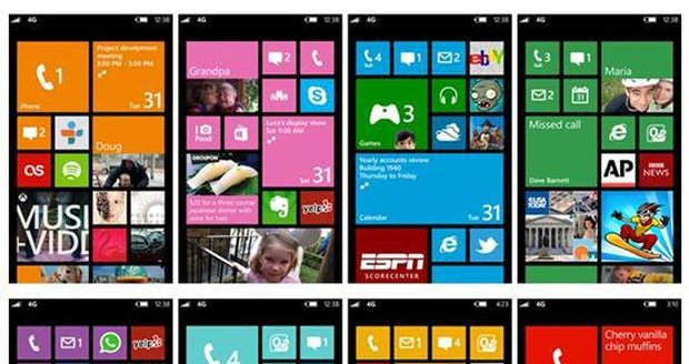 Startovací obrazovky Windows Phone 8