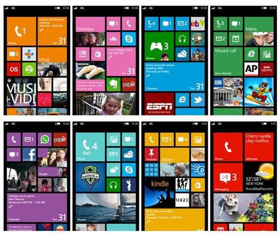 Startovací obrazovky Windows Phone 8