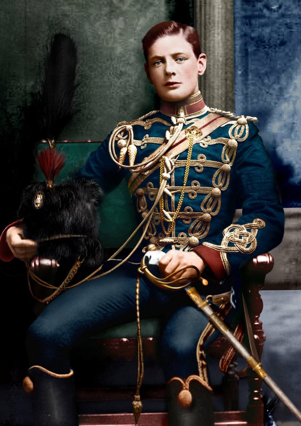 Podporučík Winston Churchill ještě jako člen 4. husarského pluku královny v roce 1895.