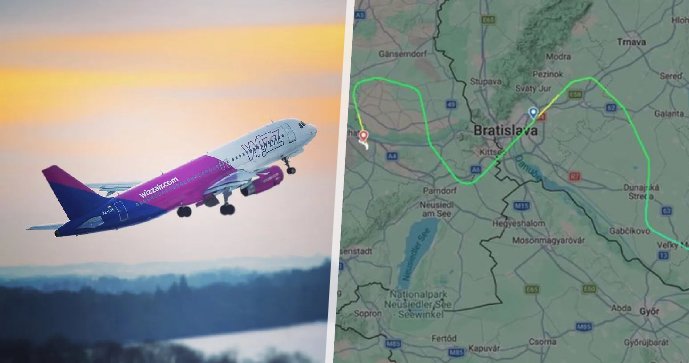 Letadlo Wizz Air před Bratislavou přerušilo přistání.