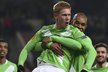 Záložník Wolfsburgu Kevin de Bruyne slaví gól do sítě Interu Milán