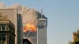 World Trade Center po nárazu letadel (11. září 2001)