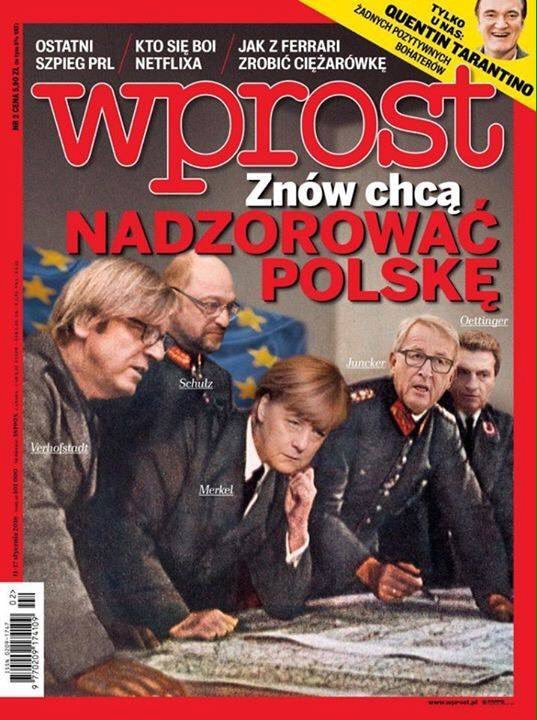 Časopsi Wprost zobrazil západní politiky jako nacisty, Poláci jsou pobouřeni údajnou arogancí západních politiků.