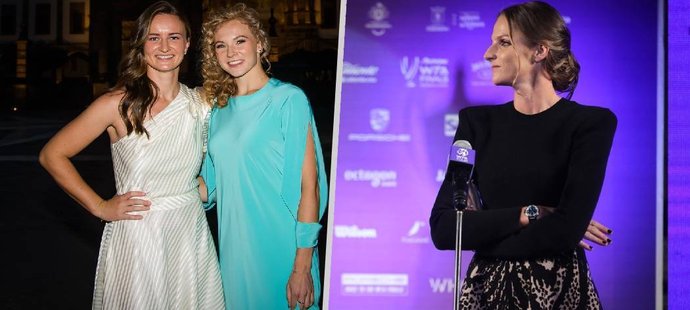 Karolína Plíšková s Barborou Krejčíkovou a Kateřinou Siniakovou před startem finále WTA doslova září