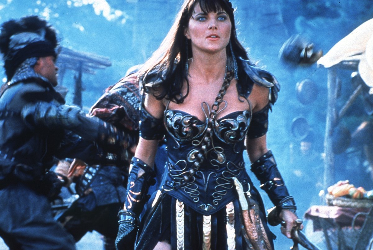 Lucy Lawless jako Xena.