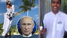 Putinova krásná kmotřenka si užívala na Maledivách. „Černý otrok“ byl už ale moc