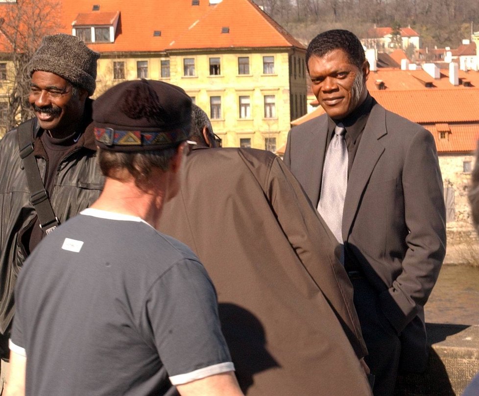 Samuel L. Jackson v Praze při natáčení filmu xXx