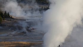 Yellowstonský národní park, oblast poblíž Norrisova gejzíru