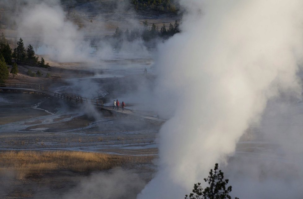 Yellowstonský národní park, oblast poblíž Norrisova gejzíru