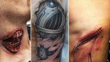 Je to člověk, nebo stroj: Děsivá realistické tetování