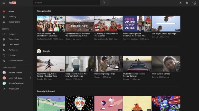 Nový vzhled YouTube je zjednodušený a nabízí i tmavou variantu