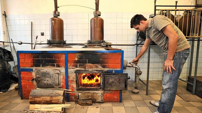 Za litr čistého lihu vyrobeného ze svého ovoce zaplatí pěstitel 143 korun – a navíc má zajištěnou kvalitu. Alkohol od průmyslových výrobců by ho přišel na dvojnásobek.