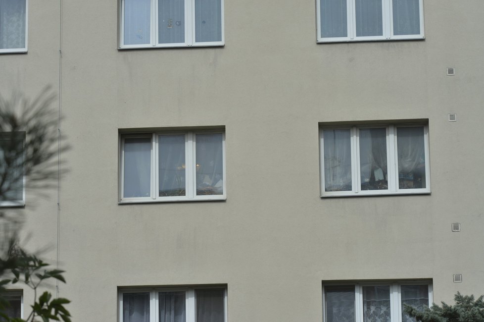 Okna bytu, ve kterém měl Miroslav Š. přebývat.