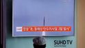 Záběry staršího raketového testu KLDR v jihokorejské televizi