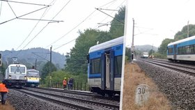 U Zábřehu jely proti sobě dva vlaky, zastavily několik desítek metrů od sebe. 