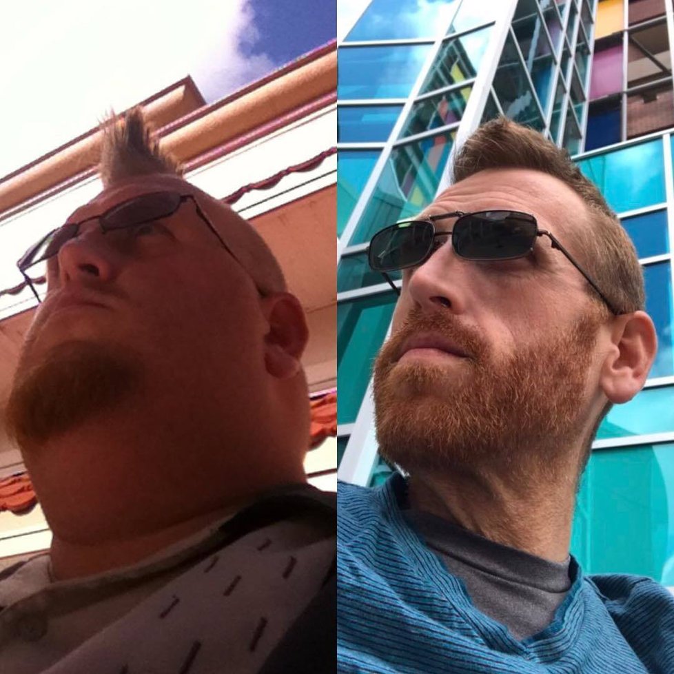 Zach Moore před a po zhubnutí